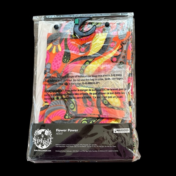 NWT Spirit Womens Large 12-14 Flower Power Jumpsuit Costume 70s Theme Party New - Picture 5 of 5